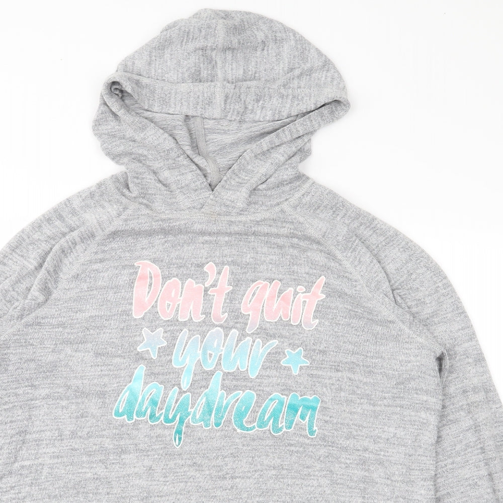 H&M Girls Grey   Pullover Hoodie Size 14 Years