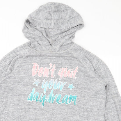 H&M Girls Grey   Pullover Hoodie Size 14 Years