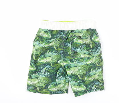 Blue Zoo Boys Green   Sweat Shorts Size 4-5 Years - lizard print