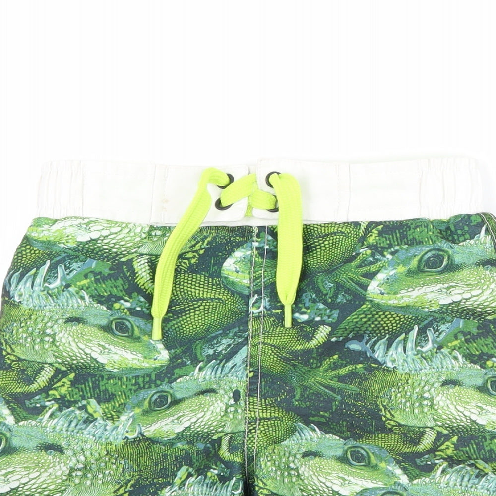 Blue Zoo Boys Green   Sweat Shorts Size 4-5 Years - lizard print
