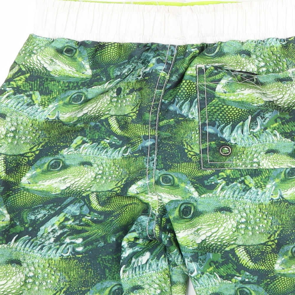 Blue Zoo Boys Green   Sweat Shorts Size 4-5 Years - lizard print