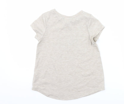 TU Girls Brown Animal Print  Basic T-Shirt Size 5 Years  - fun