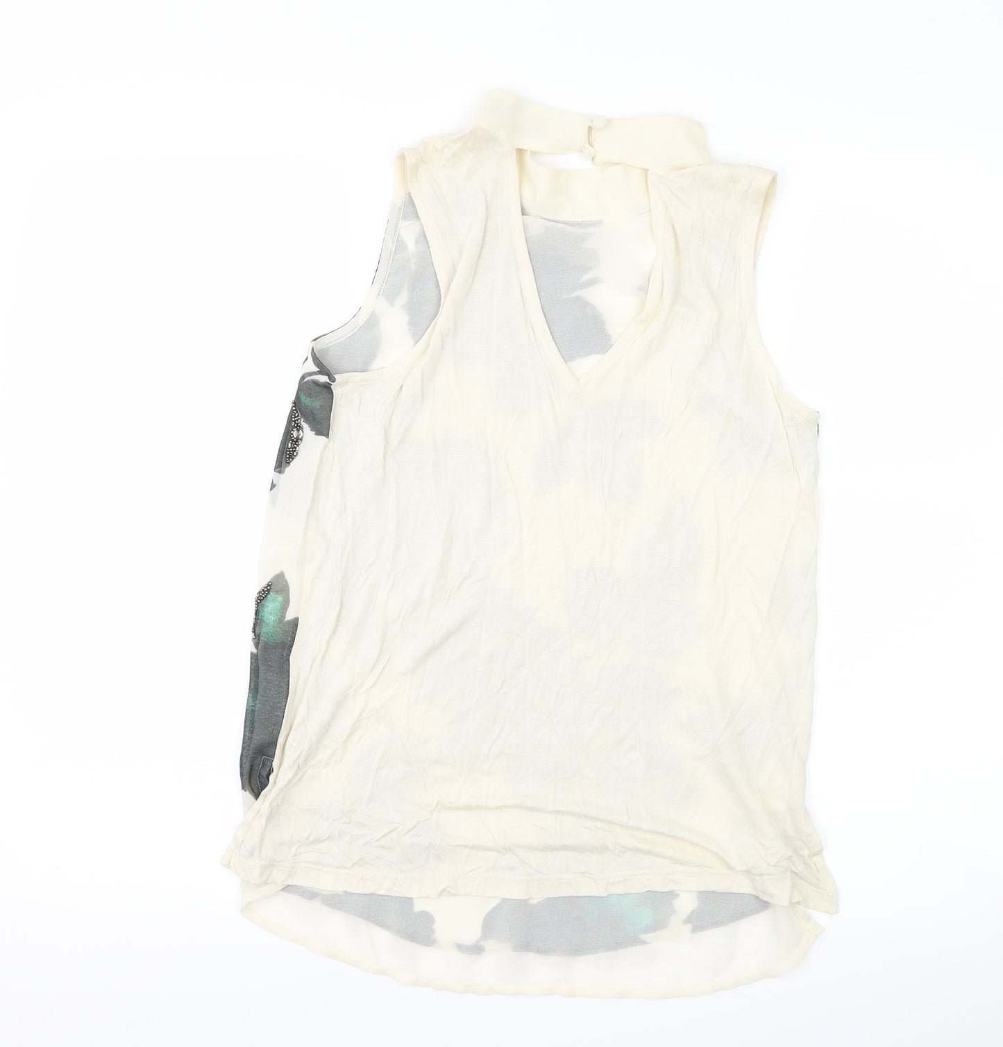 Womens UK Size 8 Preworn Beige Basic Tank