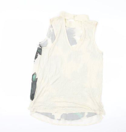 Womens UK Size 8 Preworn Beige Basic Tank