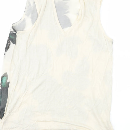 Womens UK Size 8 Preworn Beige Basic Tank