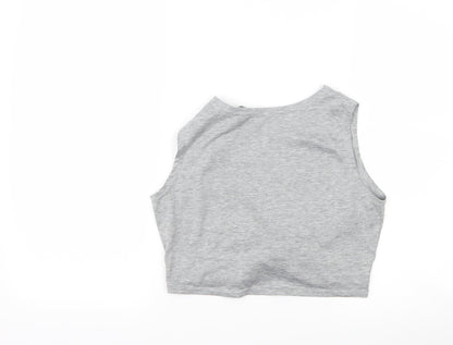 SheIn Womens Grey   Cropped Tank Size M  - Tie Front
