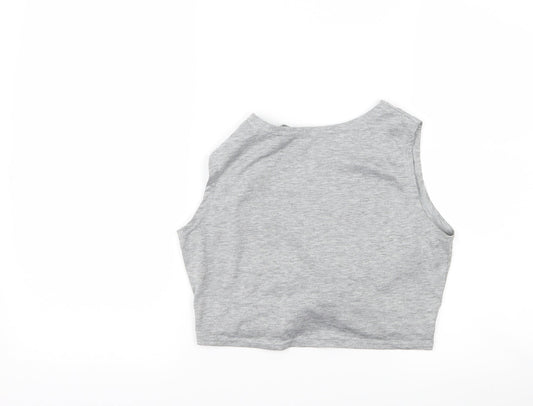 SheIn Womens Grey   Cropped Tank Size M  - Tie Front