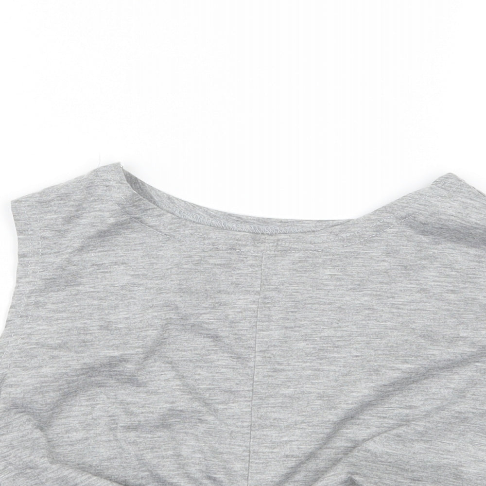 SheIn Womens Grey   Cropped Tank Size M  - Tie Front