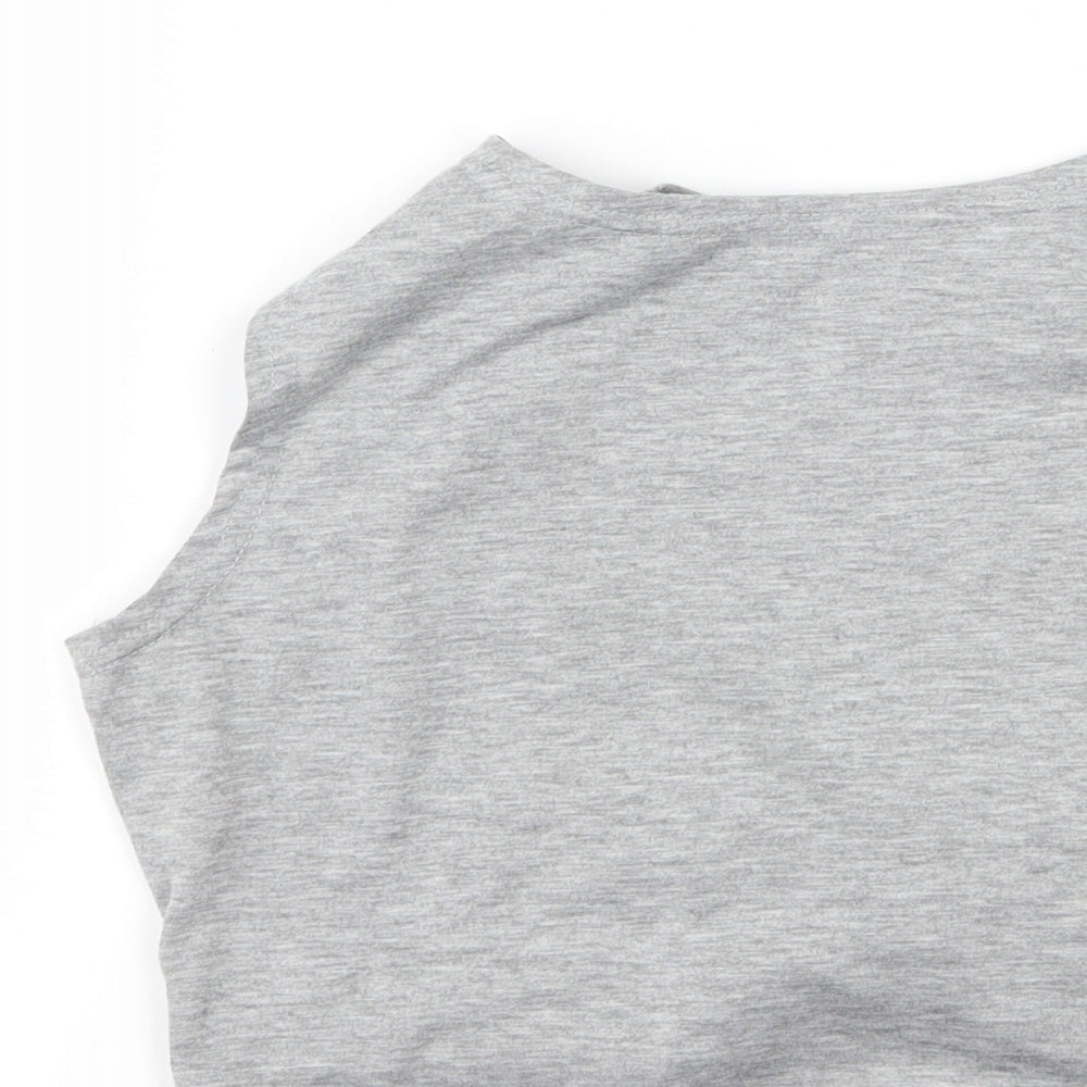 SheIn Womens Grey   Cropped Tank Size M  - Tie Front