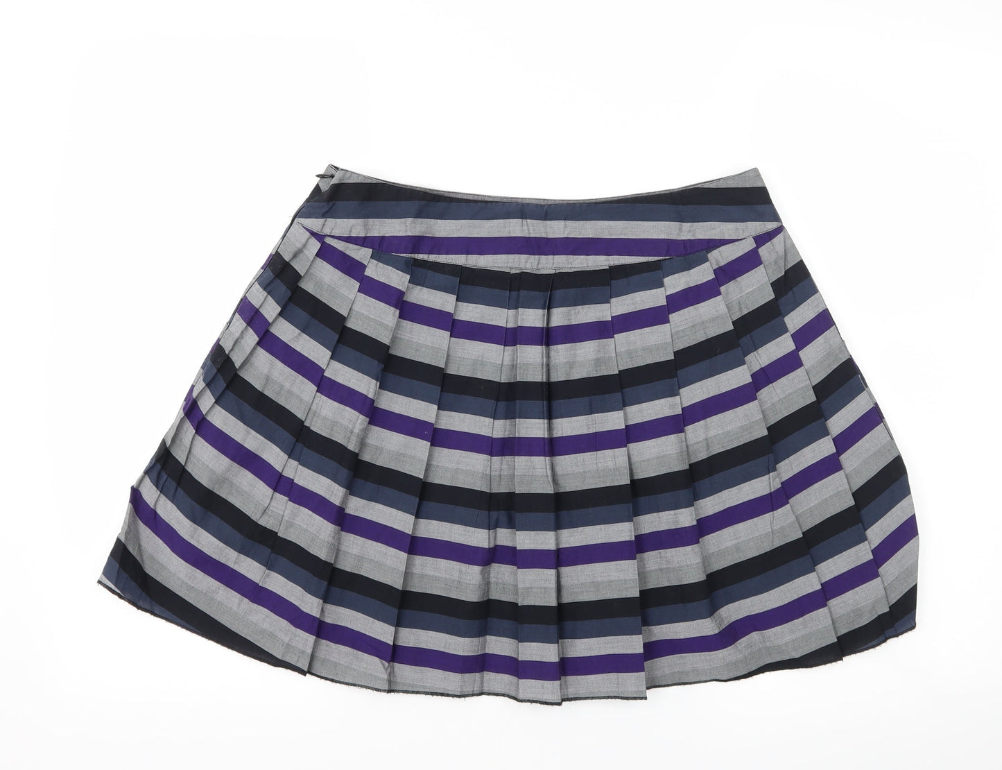 XX Womens Grey Striped  Pleated Skirt Size 10