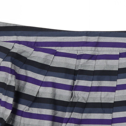 XX Womens Grey Striped  Pleated Skirt Size 10