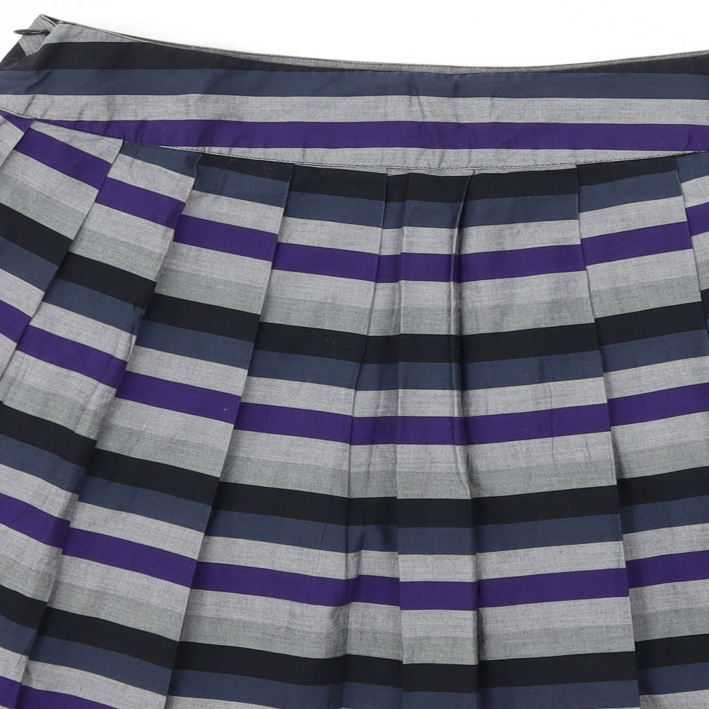 XX Womens Grey Striped  Pleated Skirt Size 10
