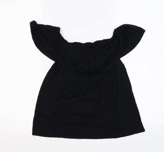 Womens UK Size 10 New Look Black Tunic T-Shirt