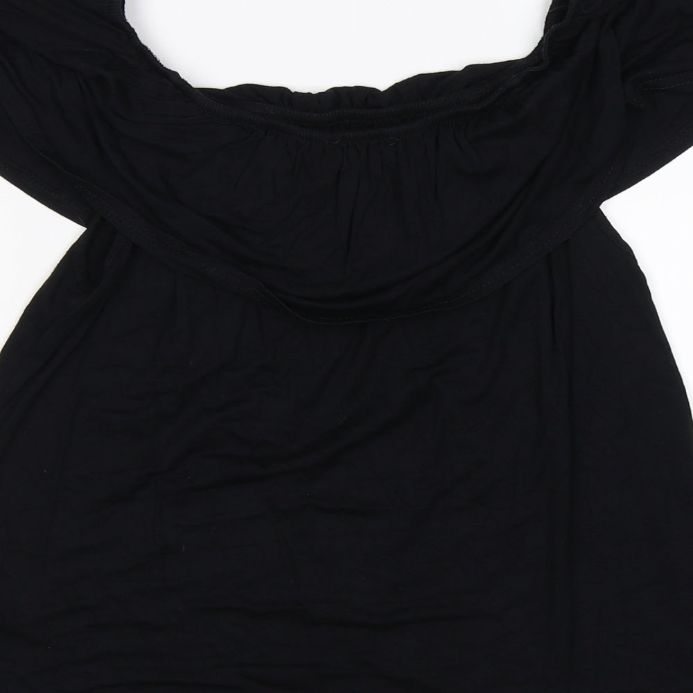 Womens UK Size 10 New Look Black Tunic T-Shirt