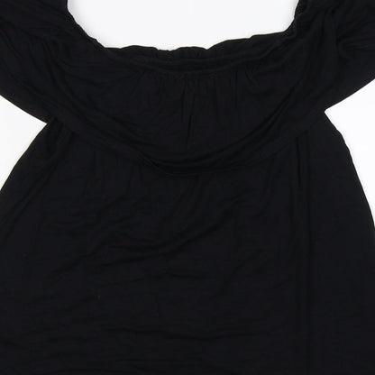 Womens UK Size 10 New Look Black Tunic T-Shirt