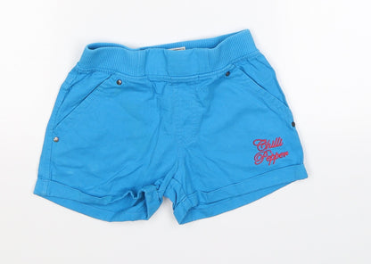Chilli Pepper Girls Blue   Cut-Off Shorts Size 4-5 Years