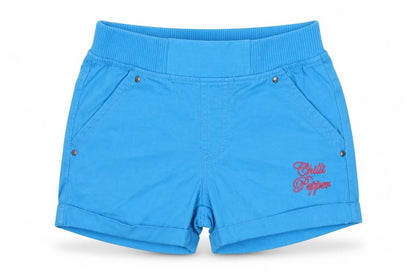 Chilli Pepper Girls Blue   Cut-Off Shorts Size 4-5 Years