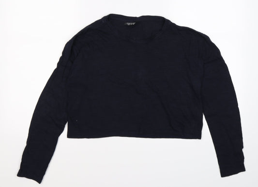 Womens UK Size 12 Topshop Blue Basic T-Shirt