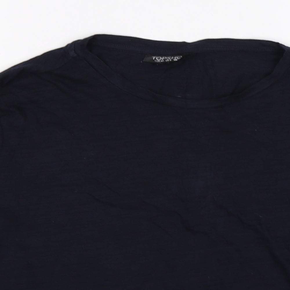 Womens UK Size 12 Topshop Blue Basic T-Shirt