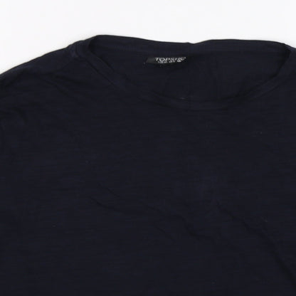 Womens UK Size 12 Topshop Blue Basic T-Shirt