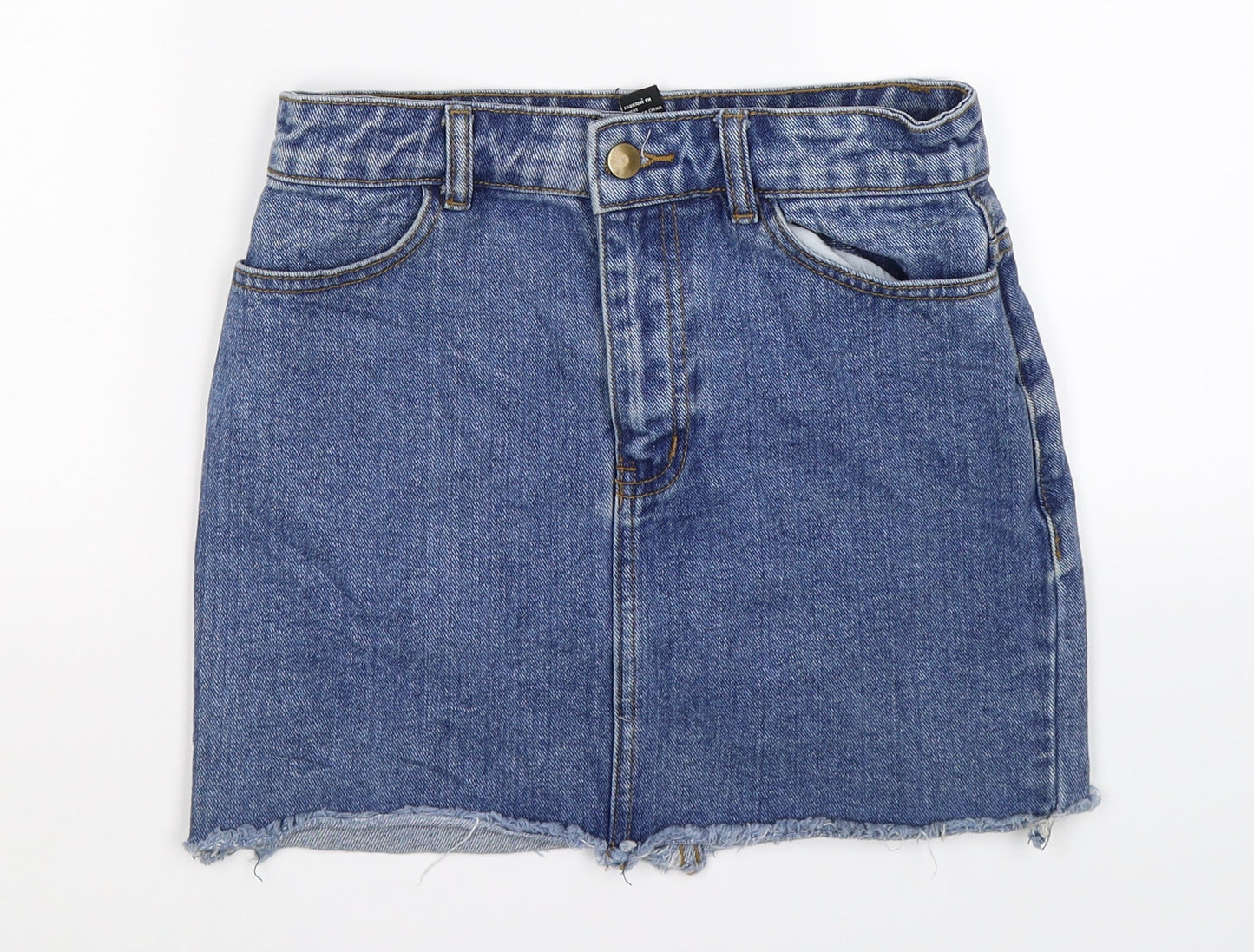 FOREVER 21 Womens Blue  Denim Straight & Pencil Skirt Size S