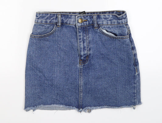 FOREVER 21 Womens Blue  Denim Straight & Pencil Skirt Size S
