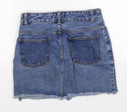 FOREVER 21 Womens Blue  Denim Straight & Pencil Skirt Size S