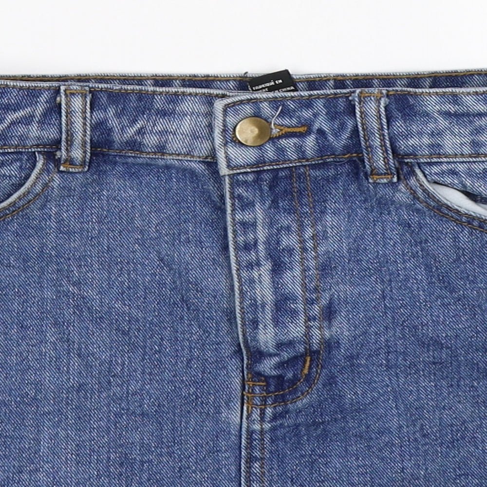 FOREVER 21 Womens Blue  Denim Straight & Pencil Skirt Size S