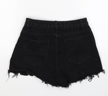 falmer Womens Black  Denim Hot Pants Shorts Size S