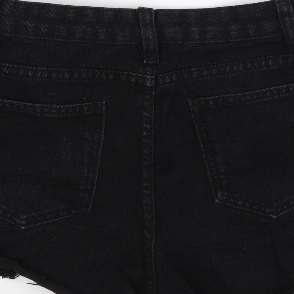 falmer Womens Black  Denim Hot Pants Shorts Size S