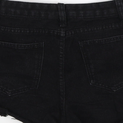 falmer Womens Black  Denim Hot Pants Shorts Size S