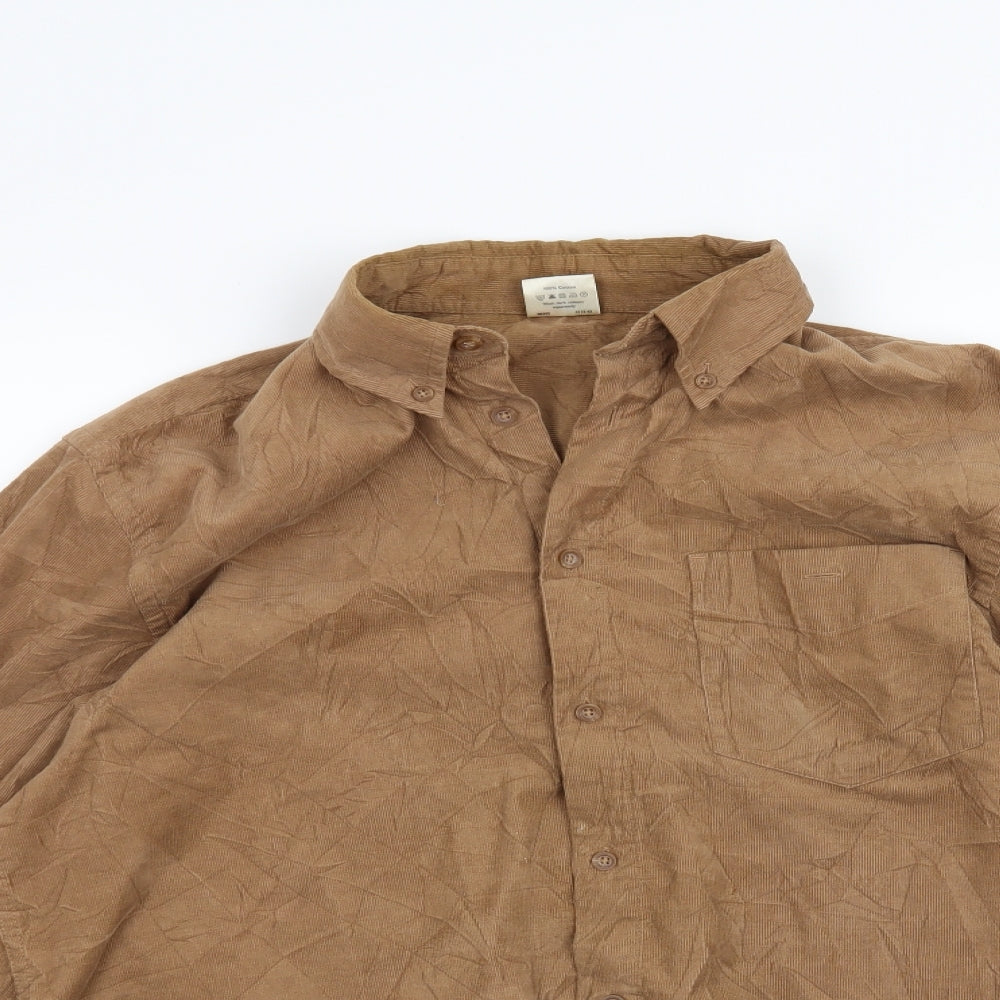 Crane Sports Womens Brown   Basic Button-Up Size 16