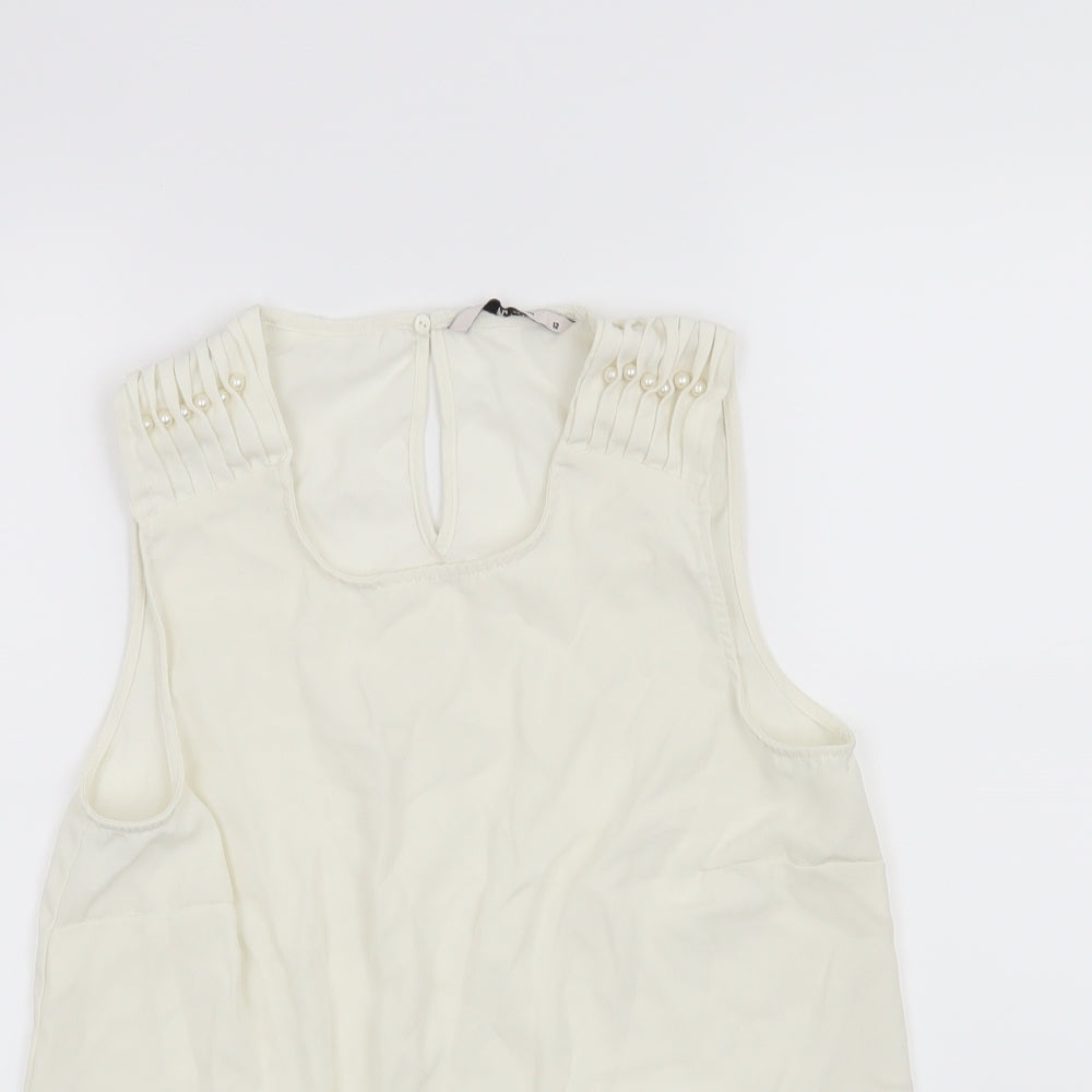 TU Womens White   Camisole Tank Size 12