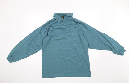 Mens UK Size L Paolo Borghesi Blue  Button-Up Long Sleeve Casual Shirt