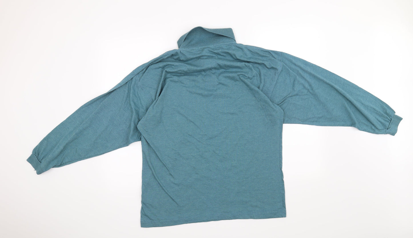 Mens UK Size L Paolo Borghesi Blue  Button-Up Long Sleeve Casual Shirt