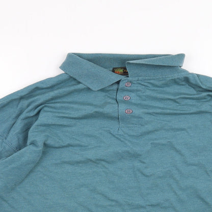 Mens UK Size L Paolo Borghesi Blue  Button-Up Long Sleeve Casual Shirt