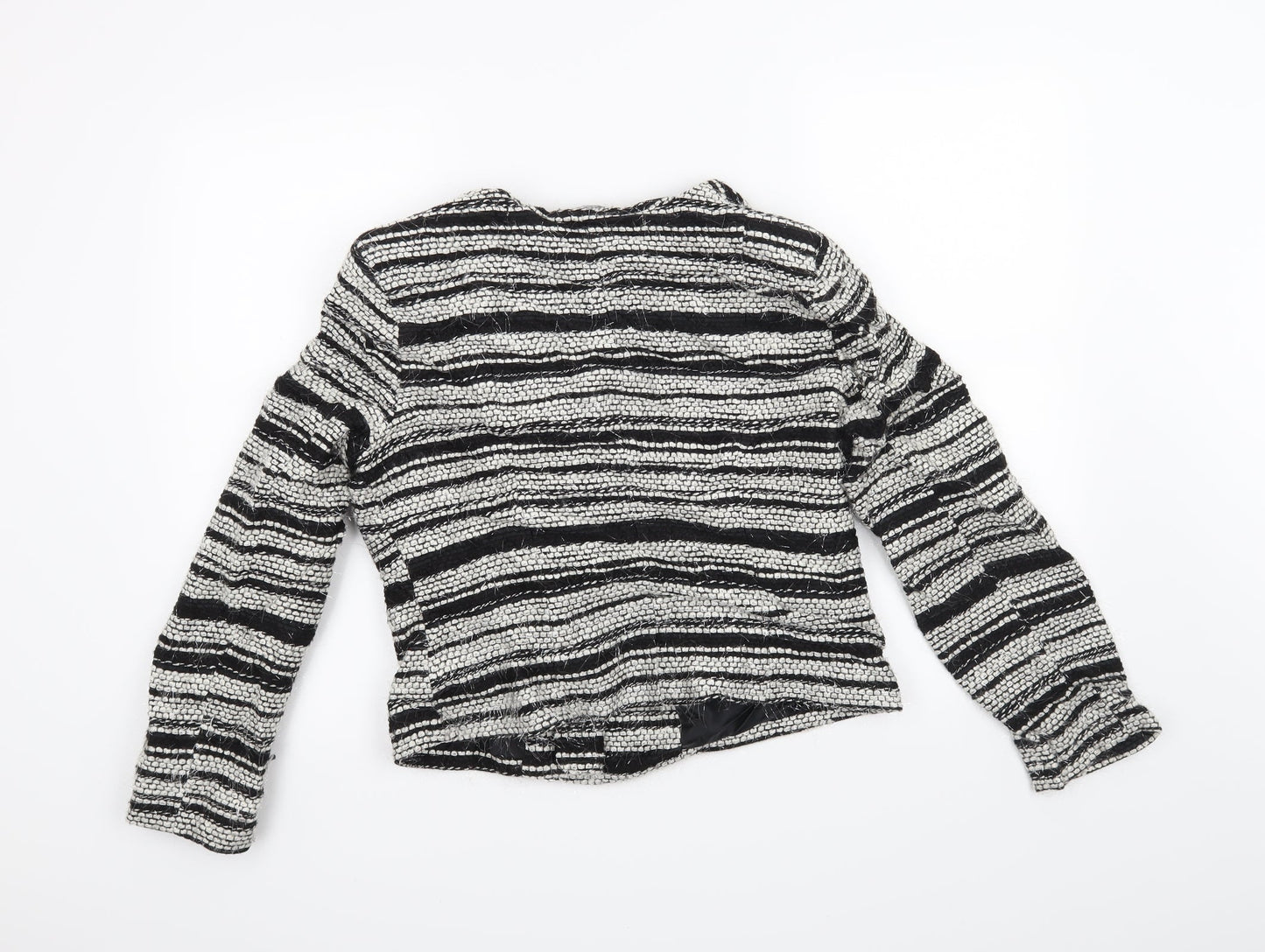 M&Co Womens Black Striped  Jacket Coat Size 14