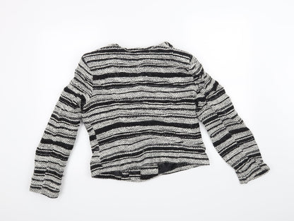 M&Co Womens Black Striped  Jacket Coat Size 14