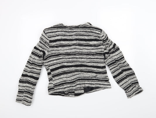 M&Co Womens Black Striped  Jacket Coat Size 14