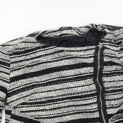 M&Co Womens Black Striped  Jacket Coat Size 14