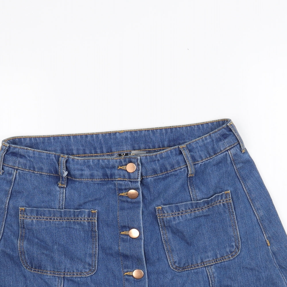 H&M Womens Blue   A-Line Skirt Size 12