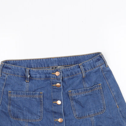 H&M Womens Blue   A-Line Skirt Size 12