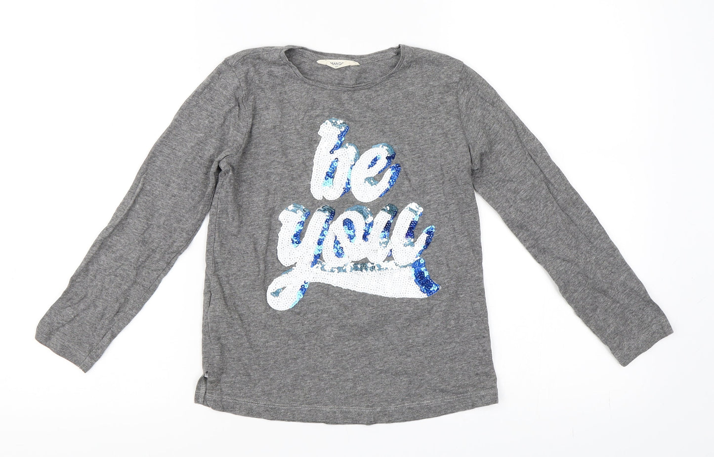 Mango Girls Grey   Basic T-Shirt Size 7-8 Years
