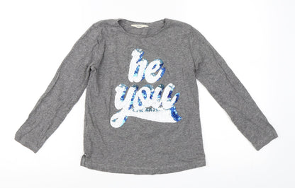 Mango Girls Grey   Basic T-Shirt Size 7-8 Years
