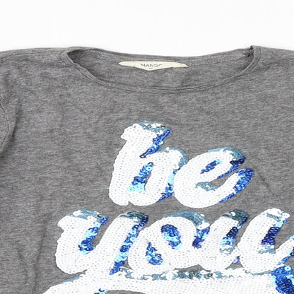 Mango Girls Grey   Basic T-Shirt Size 7-8 Years