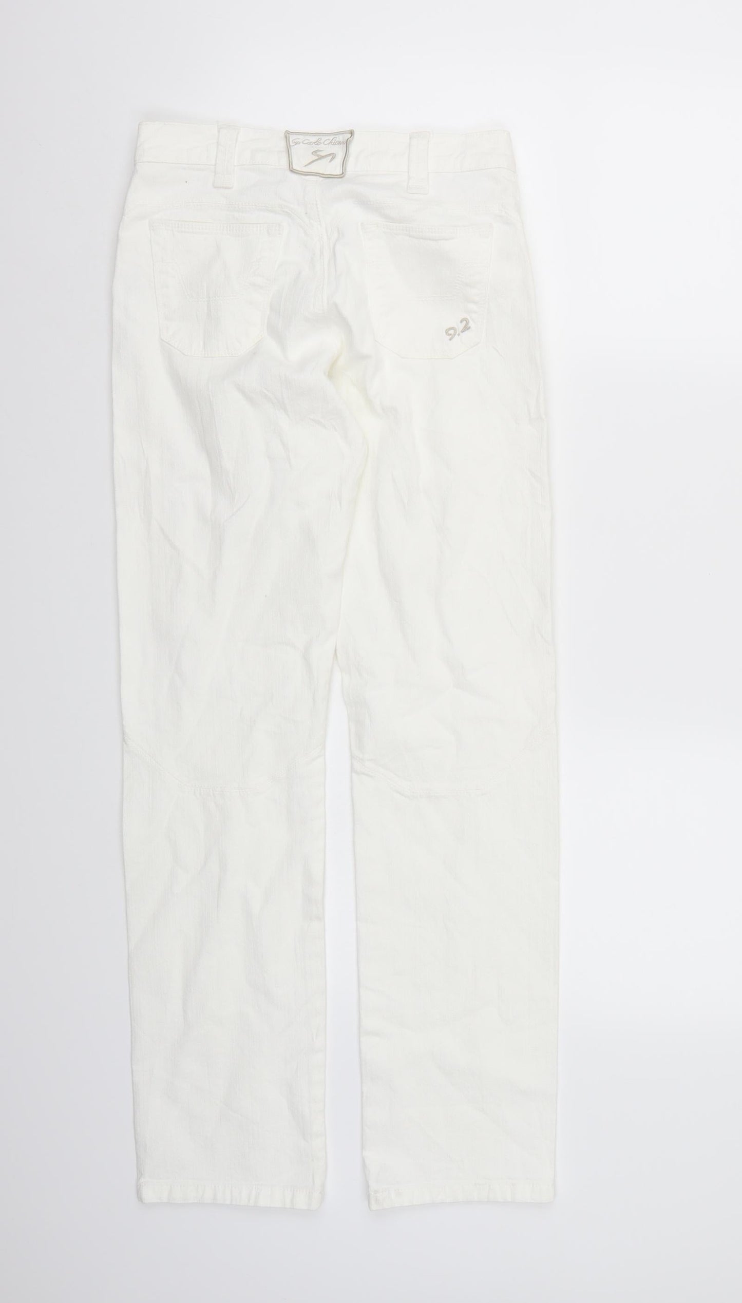 Womens UK Size M Preworn Regular Fit Skinny White Jeans