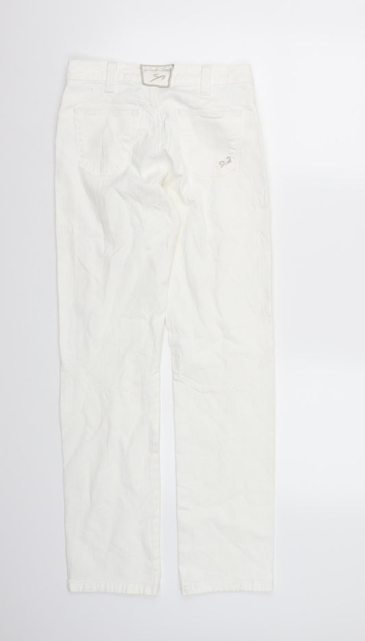Womens UK Size M Preworn Regular Fit Skinny White Jeans