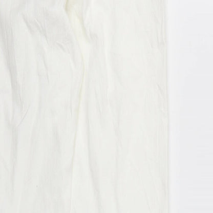 Womens UK Size M Preworn Regular Fit Skinny White Jeans