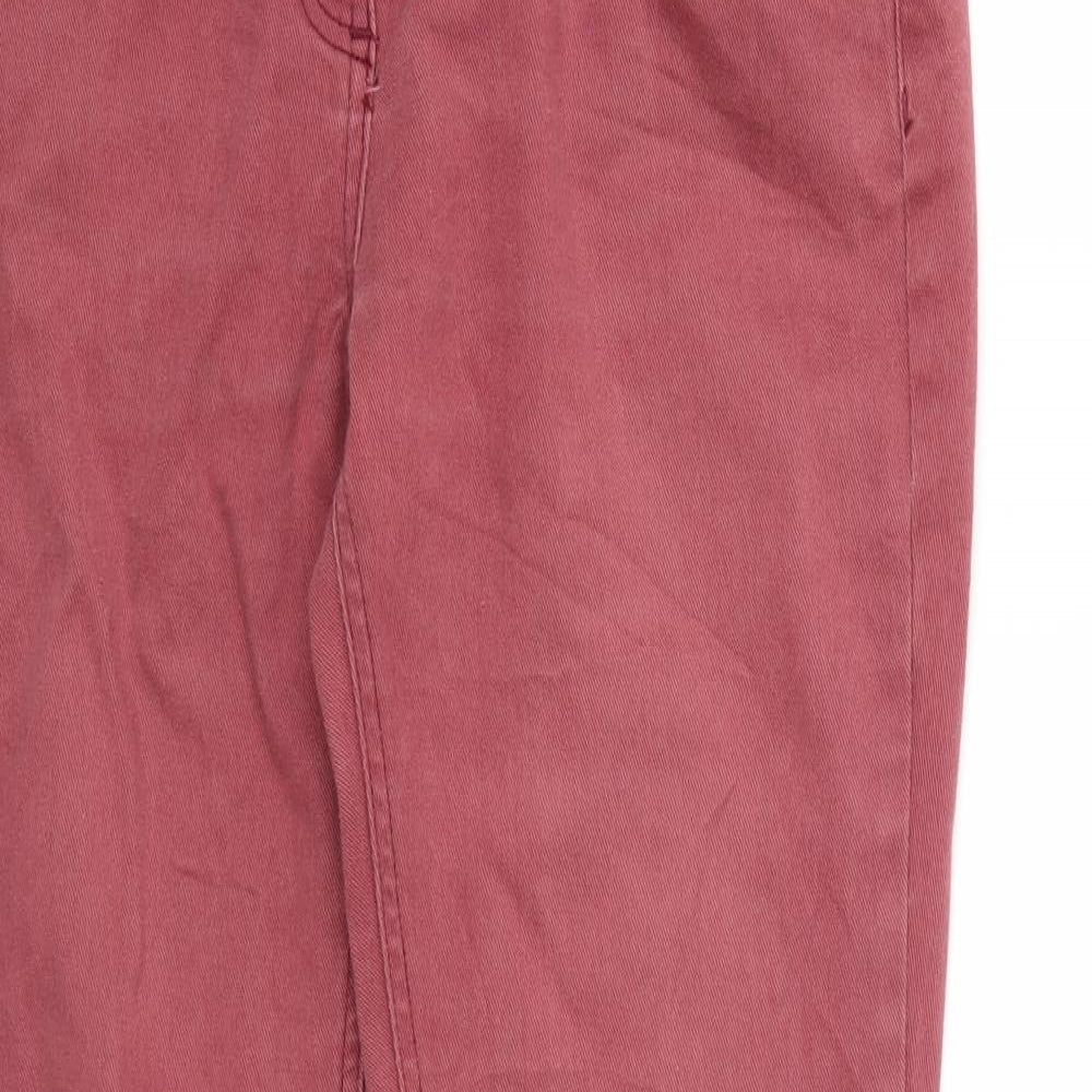 Womens UK Size  Preworn Regular Fit Straight Pink Jeans