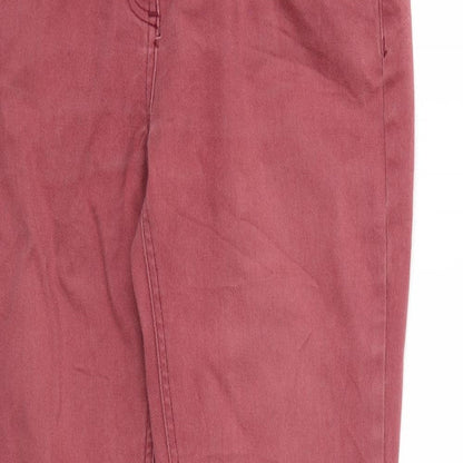 Womens UK Size  Preworn Regular Fit Straight Pink Jeans